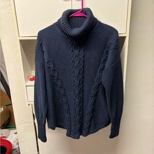 L.L Bean double L mixed-cable sweater turtleneck